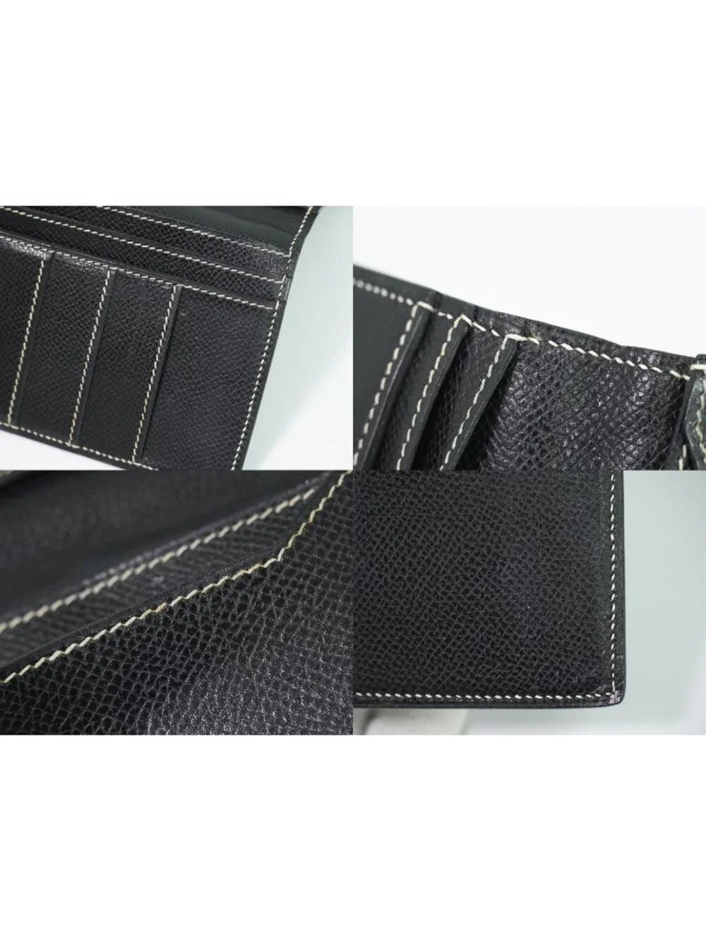 Hermes Leather Billfold Wallet Black